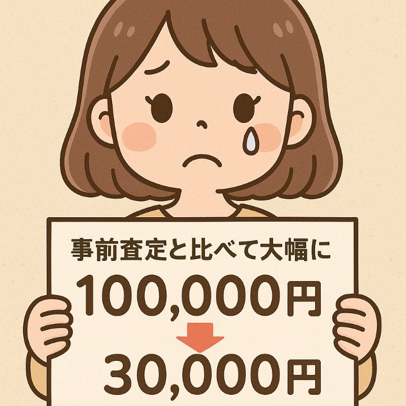 事前査定 減額