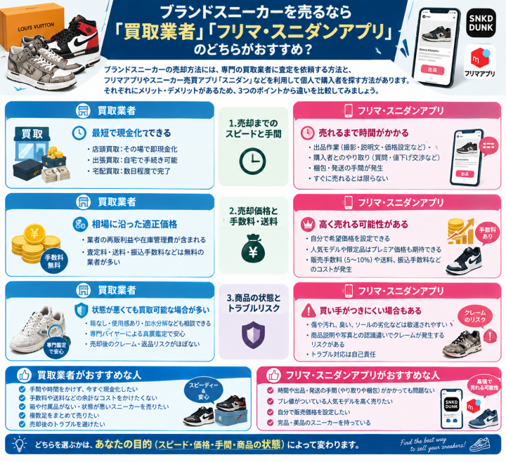 ブランドスニーカー売却方法比較