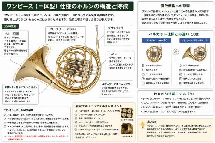ワンピース(一体型)仕様のホルン