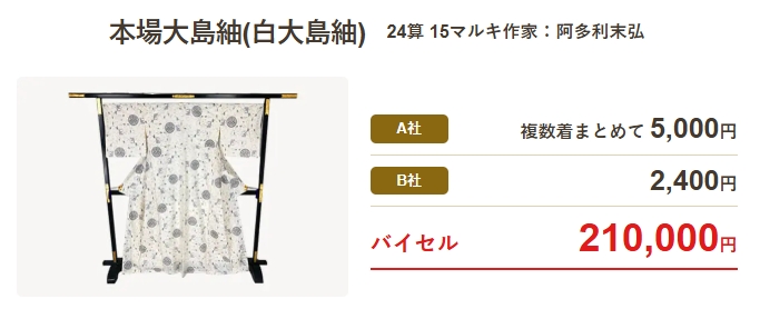 バイセル本場大島紬(白大島紬)