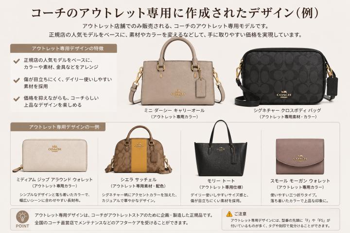 コーチのアウトレット専用に作成されたデザインのもの
