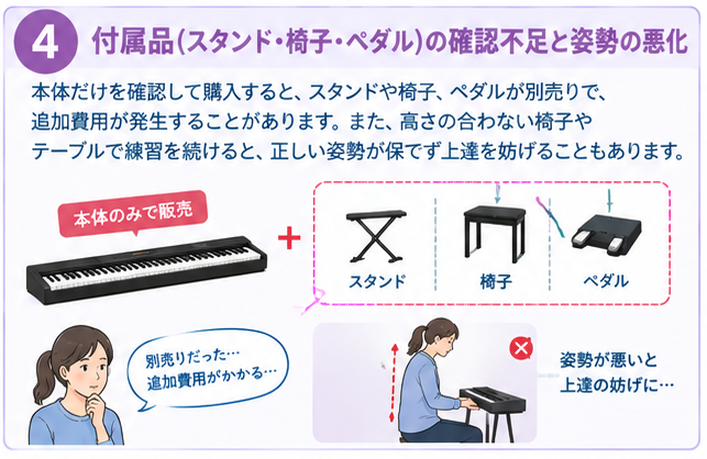 初心者向け電子ピアノ選びの失敗例4