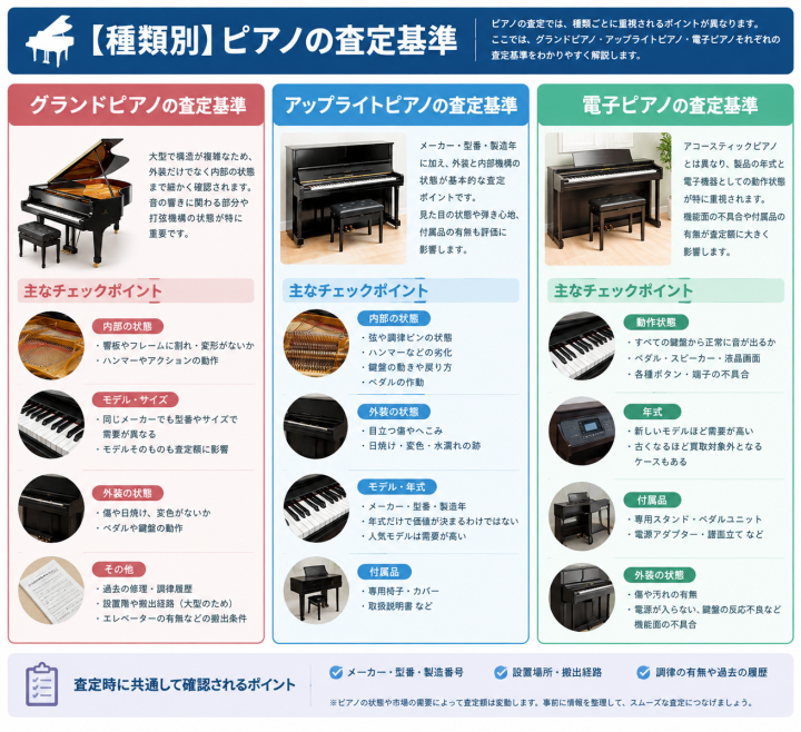 種類別ピアノ査定基準ガイド