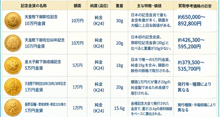 金貨買取相場と種類別価値ガイド1