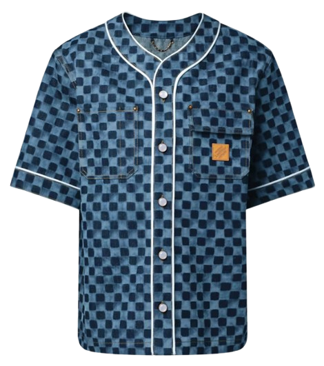 ダミエ デニム ベースボールシャツ