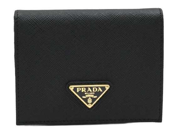processed_PRADA プラダ 財布 ウォレット 折り財布 サフィアーノ Saffiano トライアングル サフィアーノ 二つ折り財布
