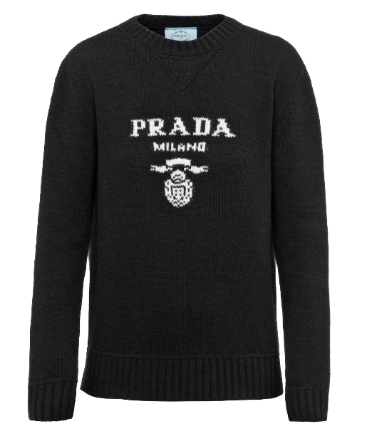 processed_PRADAロゴ カシミヤxウール クルーネック セーター アイコントップス（ニット）