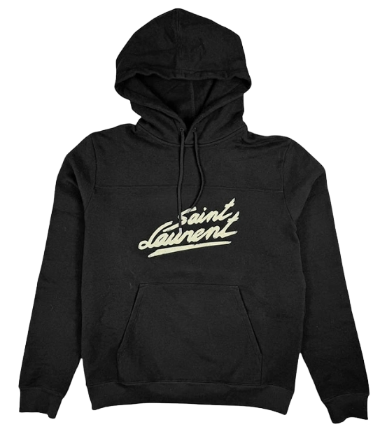 processed_SAINT LAURENT パーカー コットン ブラック メンズ