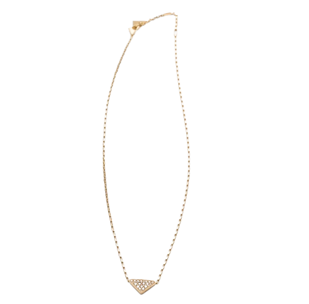 processed_イエローゴールドxダイヤモンド マイクロトライアングル ペンダントネックレス
