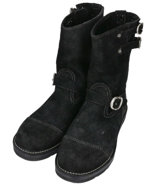 processed_クロムハーツ BOSS ボス スモールCH付きガンスリンガースエードレザーエンジニアブーツ