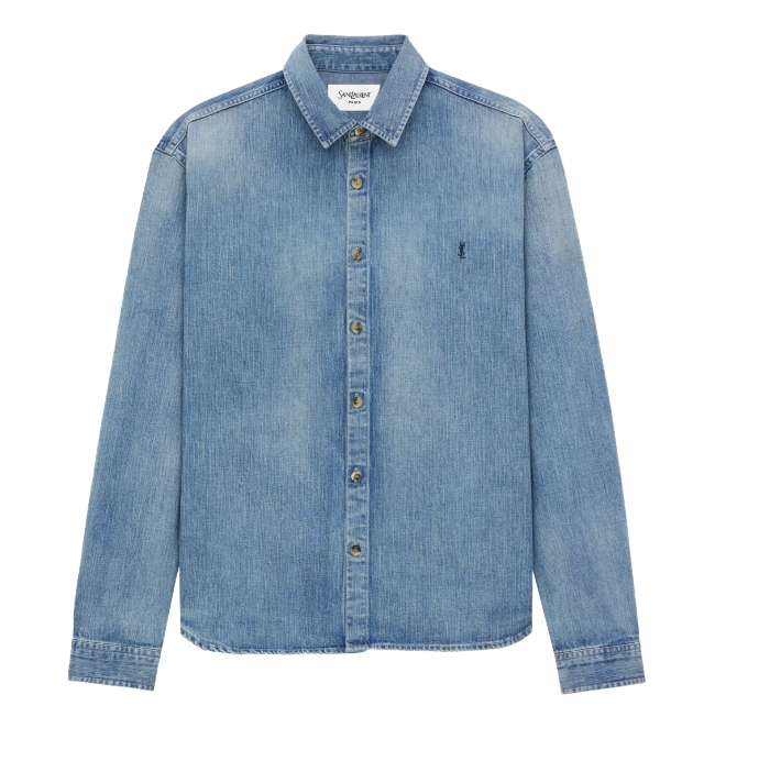 processed_サンローラン デーブルーデニム製 CASSANDREシャツ