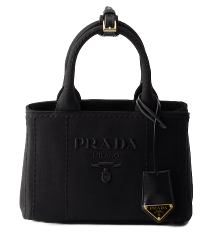 processed_プラダ ジャルディニエール コットンキャンバス ミニハンドバッグ カナパ トート（S）